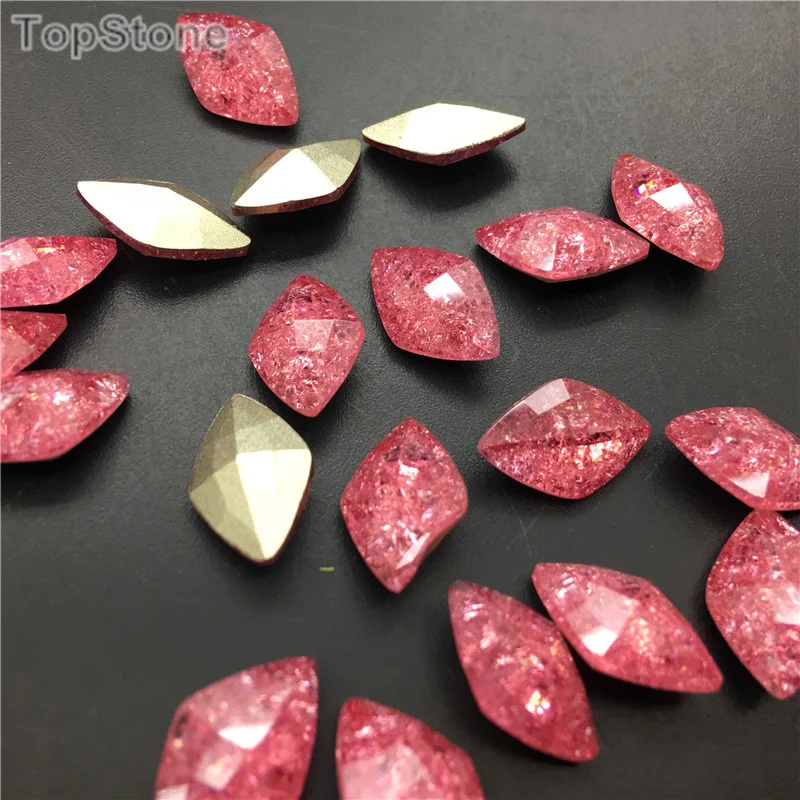TopStone 9x14mm K9 Glass Crystal Ice Flower Lemon rhombus Rhinestone pointback fancy stone Can Mix colors | Дом и сад