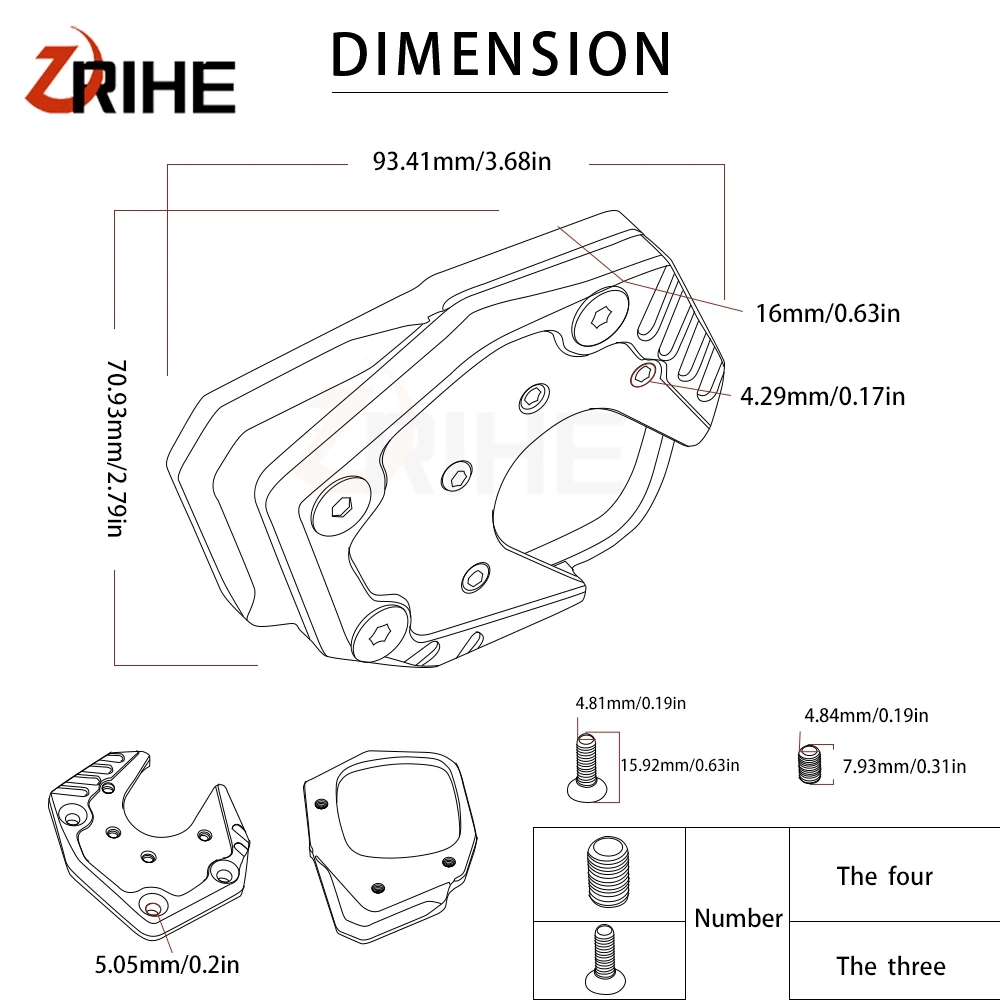 Аксессуары для мотоциклов CNC подножка боковая подставка пластина расширение