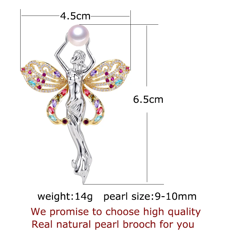 Ювелирные изделия ZHBORUINI тонкие украшения не выцветающие брошь с ангелом