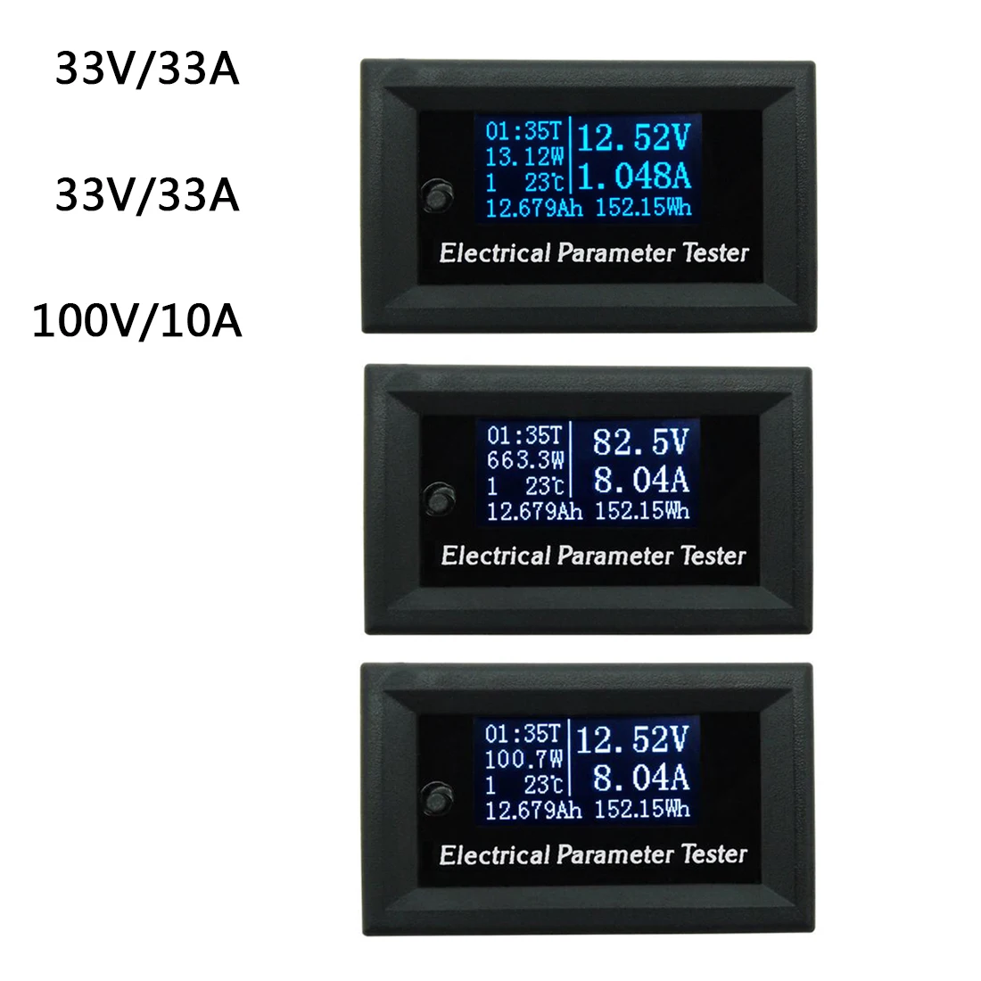 

7in1 33/100V Multi-function OLED voltmeter ammeter power meter thermometer timer battery capacity tester Multifunction Tester