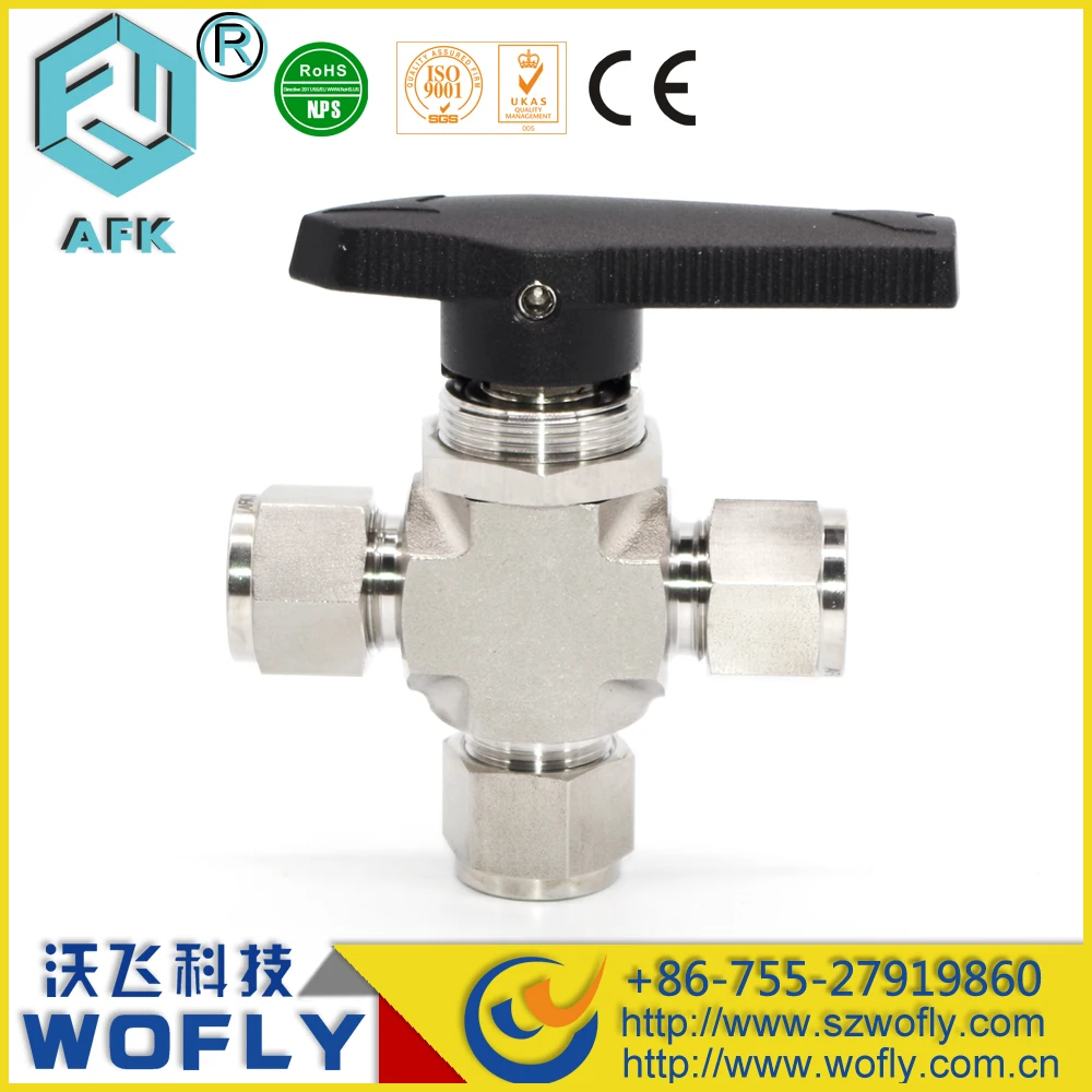 Трехходовой шаровой кран Mini ss высокого давления 3000psi 1/2 дюйма|ball valve|three way ball valvehigh