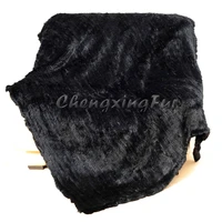 CX-D-10-X Custom Made Natural Colour Knit Rabbit Fur Throw Blanket Rug Mat