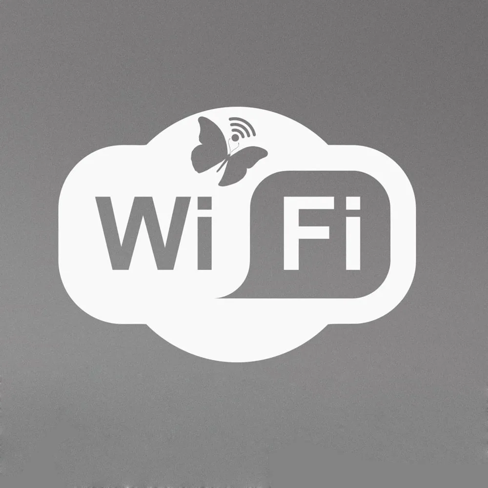 

Wi-Fi-знак на стену, наклейка на окно, логотип бабочки, художественные украшения для дома, гостевой комнаты, кафе, компьютера, клуба G294