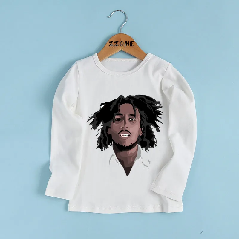Футболка с принтом «Jamaica Singer Bob Marley Reggae Rastafari» для мальчиков и девочек детская футболка с длинными рукавами детская забавная одежда LKP5208