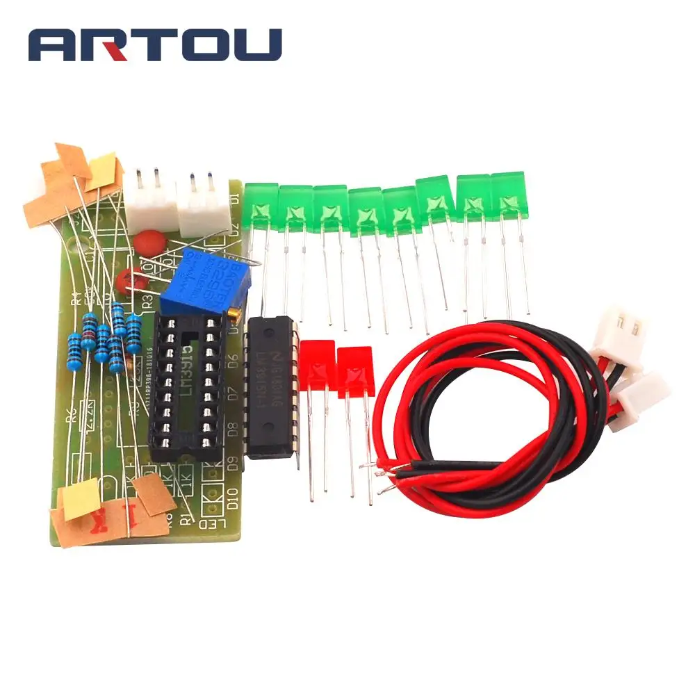 LM3915 10 светодиодный анализатор звукового спектра набор индикаторов уровня сделай