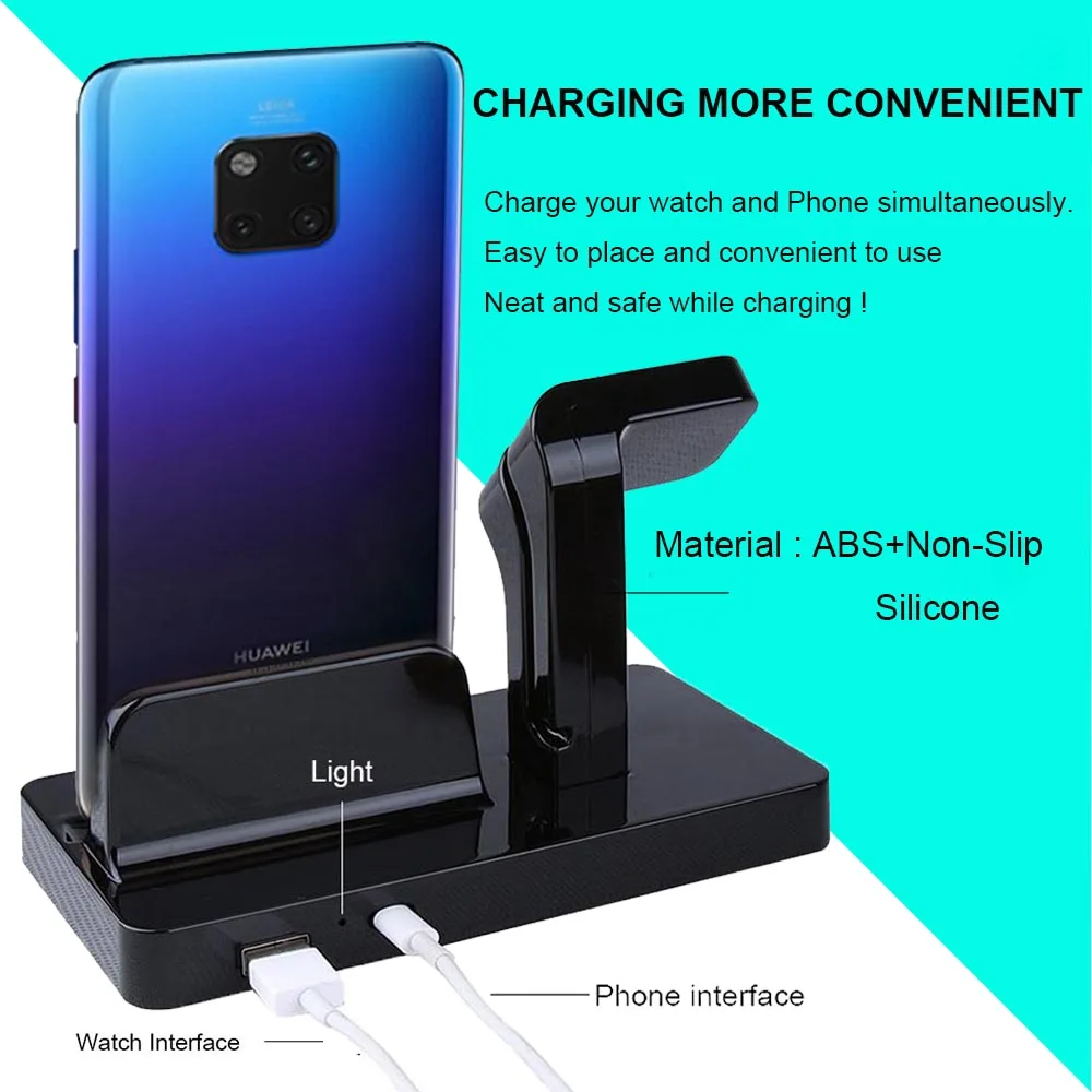 Зарядная док станция 2 в 1 подставка с разъемом типа C для Huawei Mate 20 Pro P30 P20 Lite Samsung S10 S9