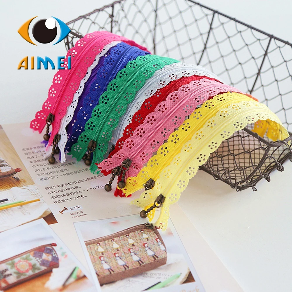 Сделай сам ручной 20 см гладкая цветная молния нейлон кружево бронза капли воды