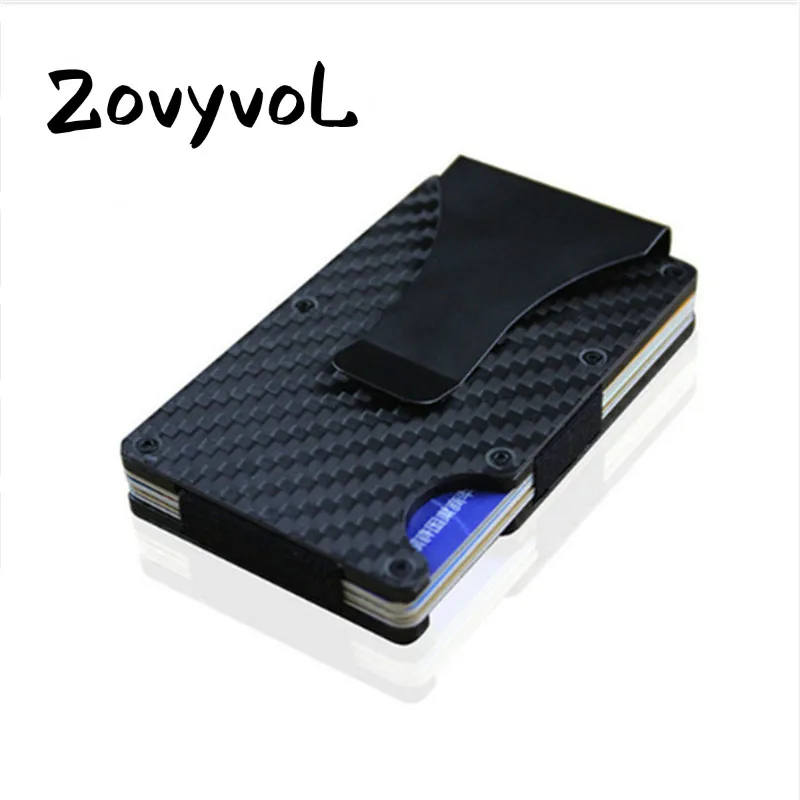 Кошелек ZOVYVOL из углеродного волокна черного и серебряного цвета с защитой от