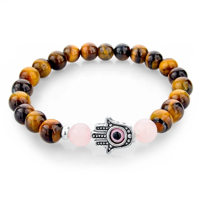 Женский и мужской браслет с тигром Фатимой сглаза буддой черепом винтажный