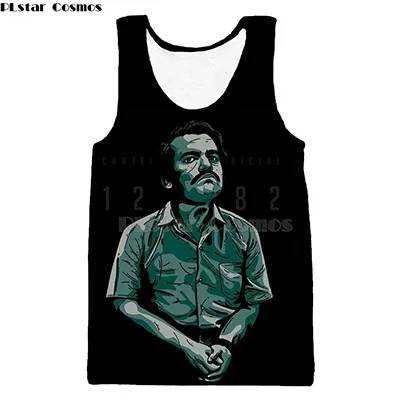8 PLstar Cosmos Narcos Pablo Escobar Narcos bullet черный жилет на бретелях мафия хип хоп Мужская рубашка Harajuku уличная - Цвет: 8