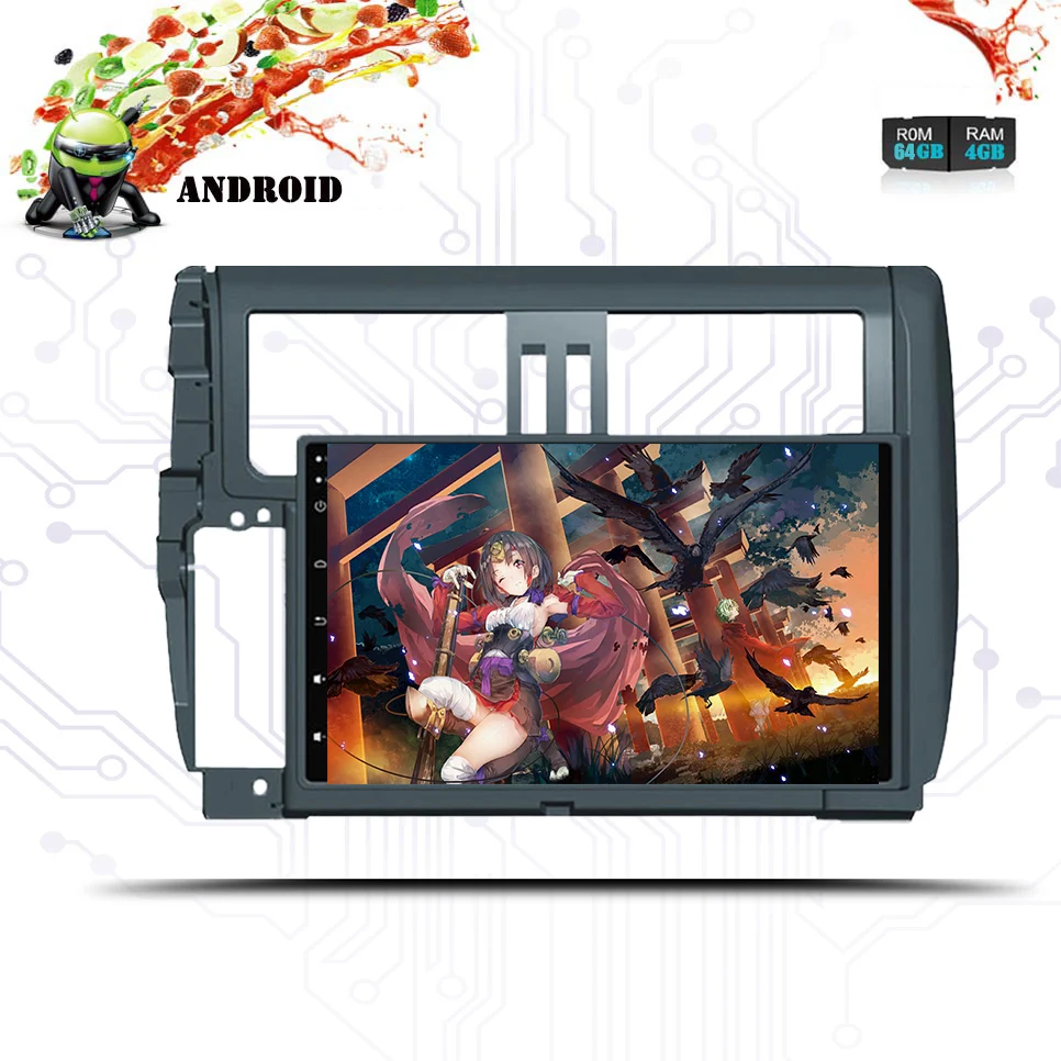 9 дюймов Автомобильный Радио Android 0 Ram 4 Гб 64 pc dvd видео магнитофон с gps wifi для toyota prado