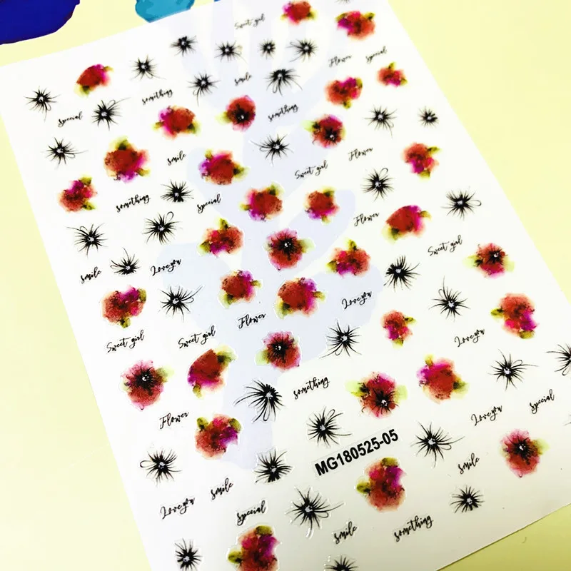 

Newest Cherry blossom spring 3d nail art sticker nail decal stamping export japan designs rhinestones decorations