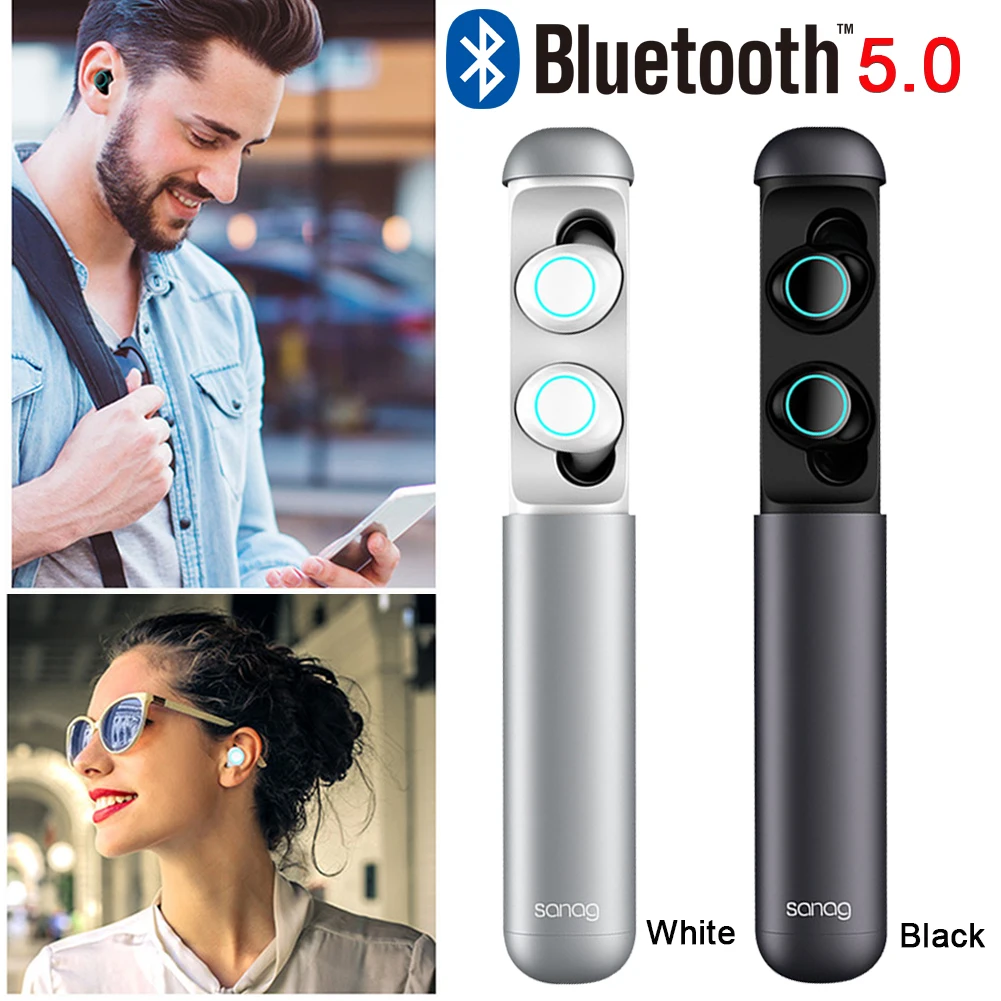 Sanag J2 Bluetooth V5.0 гарнитура с Батарея зарядный чехол Мини-капсула для активного отдыха Шум снижение True Беспроводной наушники