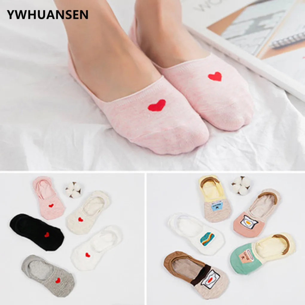 YWHUANSEN 5 пара/лот Мультяшные женские носки Popsocke хлопковые лоферы лодка