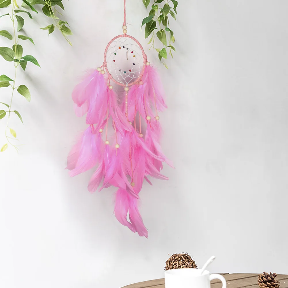 2 м освещение Ловец снов подвесной DIY 20 Светодиодная лампа перо ремесла колокольчики Девушка Спальня романтическое подвесное украшение подарок