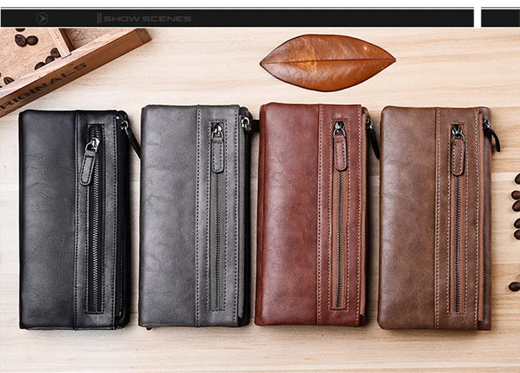 Chuwanglin fashion mens wallet long portefeuille femme casual Multi-card position men cartera mujer leather wallets E2220 | Багаж и сумки