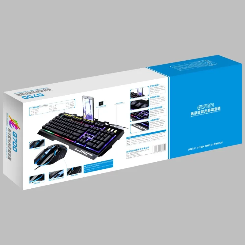 

USB Wired Gaming Keyboard and Mouse Set rgb Backlight Keyboard Mouse Combo For pc Computer mobile keyboard gamer White Keypad