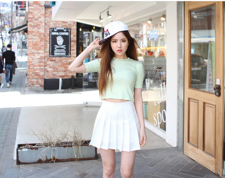 Harajuku Kawaii Pink Mini Pleated Skirts Women Summer Korean Ulzzang Sweet Style Candy Color Skirt Shorts Schoolgirl G301