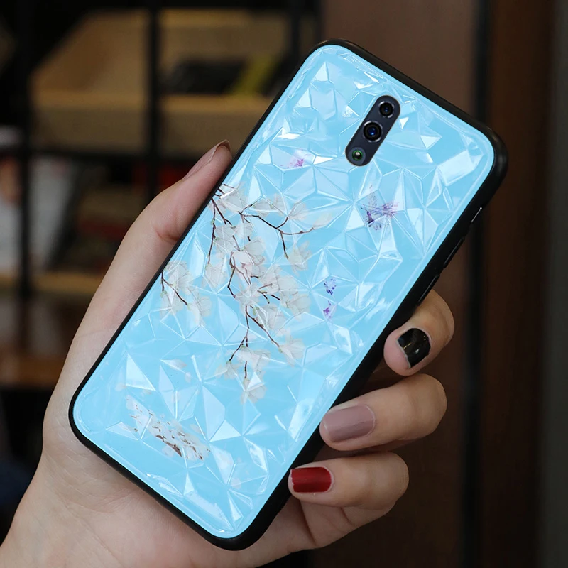 Diamond Tempered Glass Cases For Oppo Reno R17 Pro X23 F9 K1 R11 R9S R11S Plus A59 A57 A83 Coque Back Cover Soft Silicone Shell |
