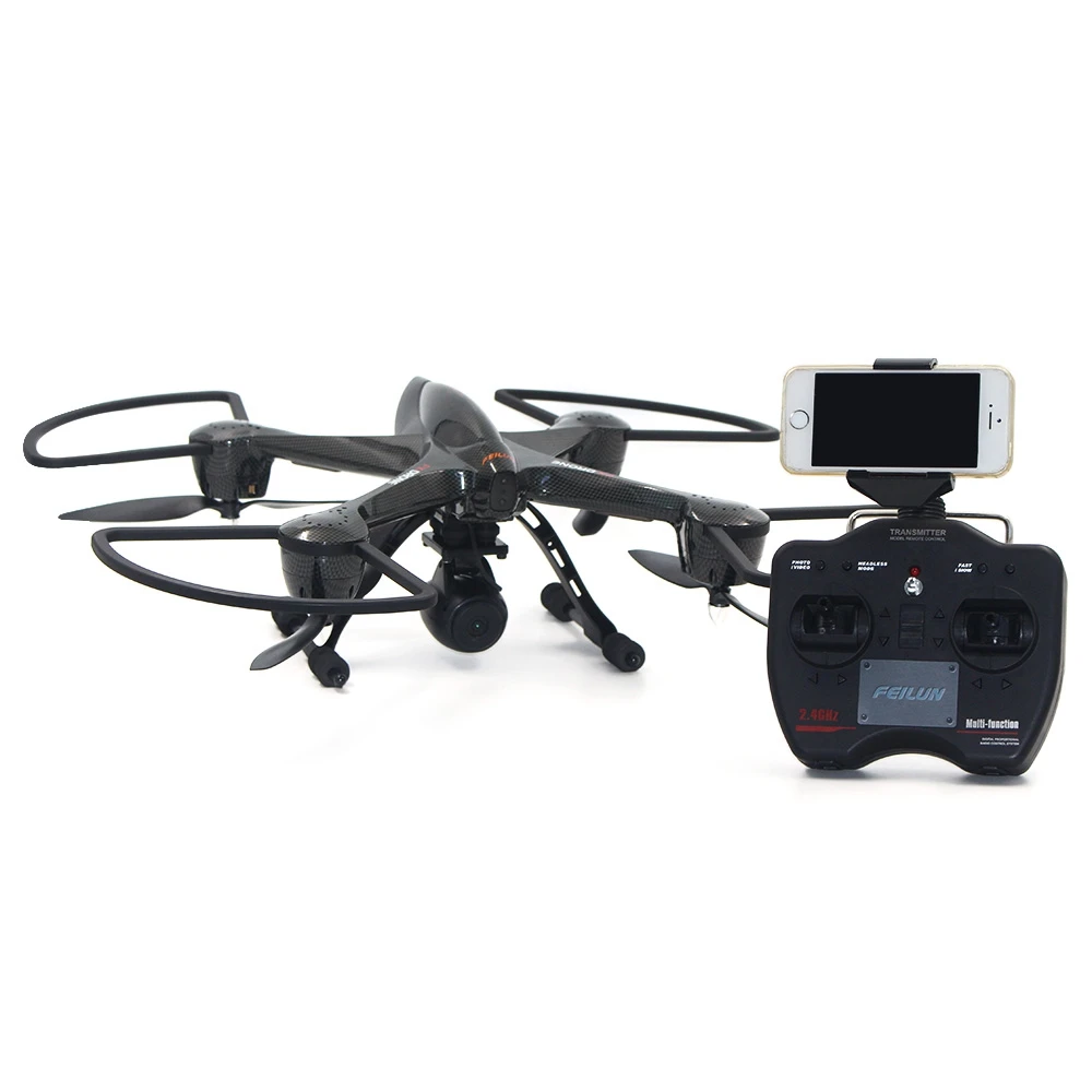 Quadcopter Дрон с Камера Feilun FX122C6 HD 2.4 г 6 оси гироскопа Wi Fi FPV системы RC дроны мигает