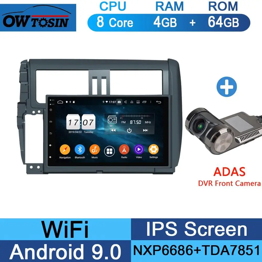 64G Adas Camera " ips Android 9,0 8 ядерный 4G+ 64G Автомобильный мультимедийный плеер для Toyota Prado 150 Land Cruiser J150 2009-2013 gps Радио CarPlay Parrot - Цвет: 64G Adas Camera