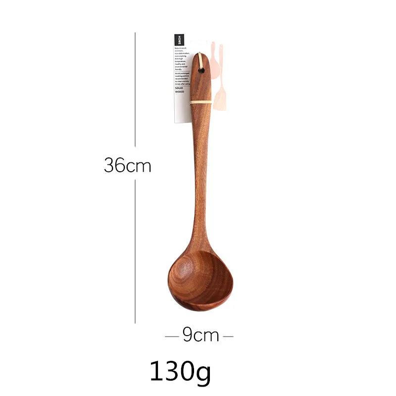 JJ1441LS36x9CM 12 форма ложка из натурального дерева половник длинный рисовый суп кулинарные ложки ложка для перемешивания цельная деревянная десертная ложка - Цвет: JJ1441LS36x9CM