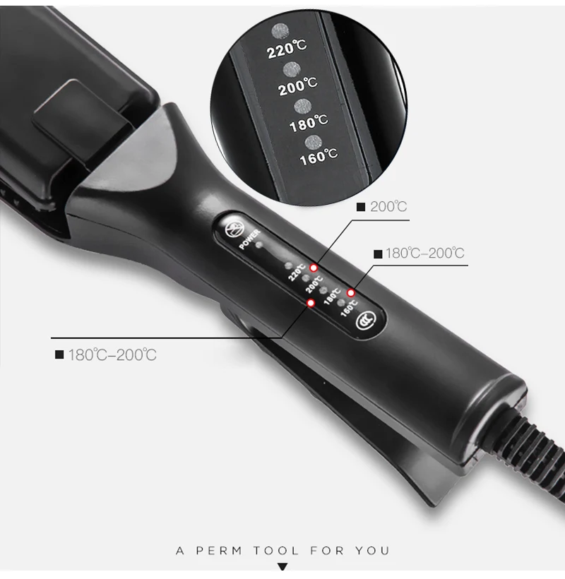 TOHUAN Corrugation Fluffy Hair Straightener Small Waves Hair Crimper Flat Irons Corrugated Iron Hairstyle Tools 110-220V