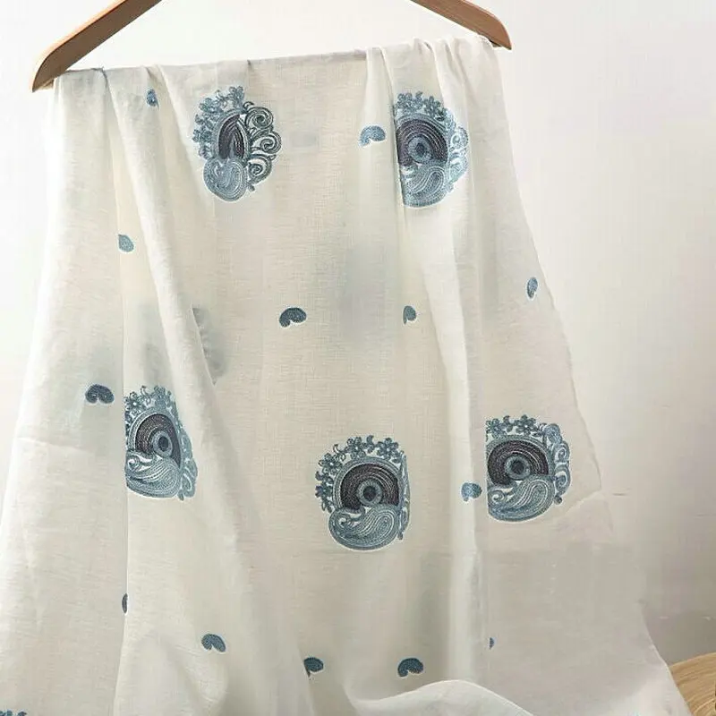 Черно белая вышитая льняная ткань для льняной одежды L1H17|linen fabric|fabric forembroidered linen
