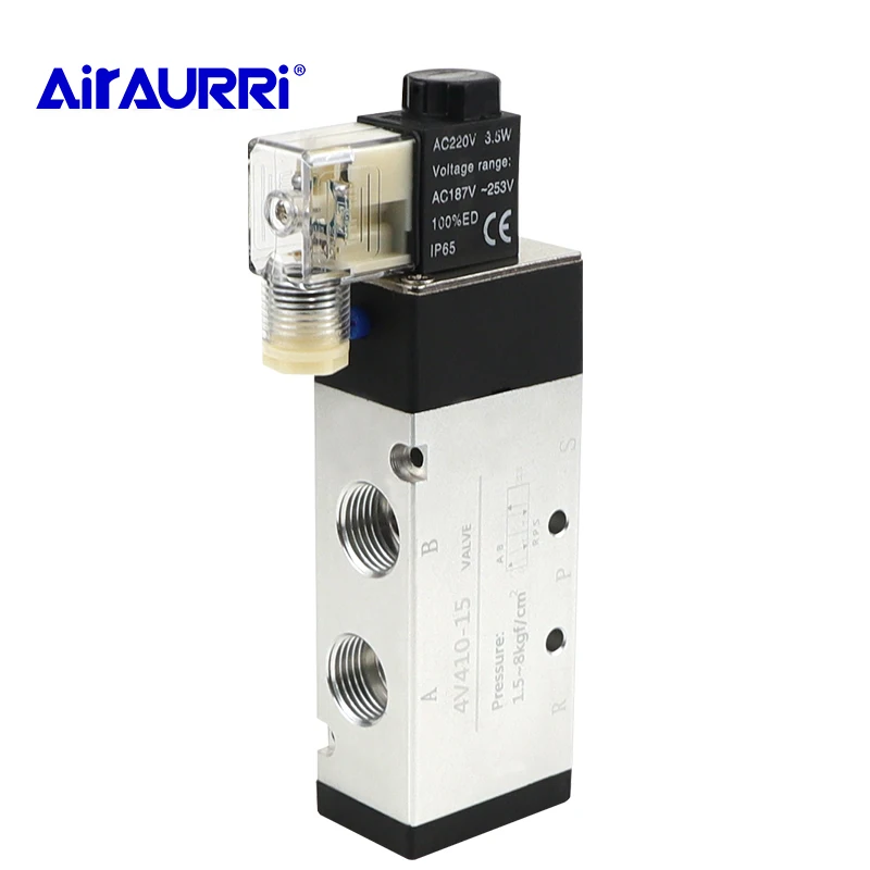 DC24V/DC12V/AC24V/AC36V/AC220V/AC380V с фитингом стандартный электромагнитный клапан 4V410 15