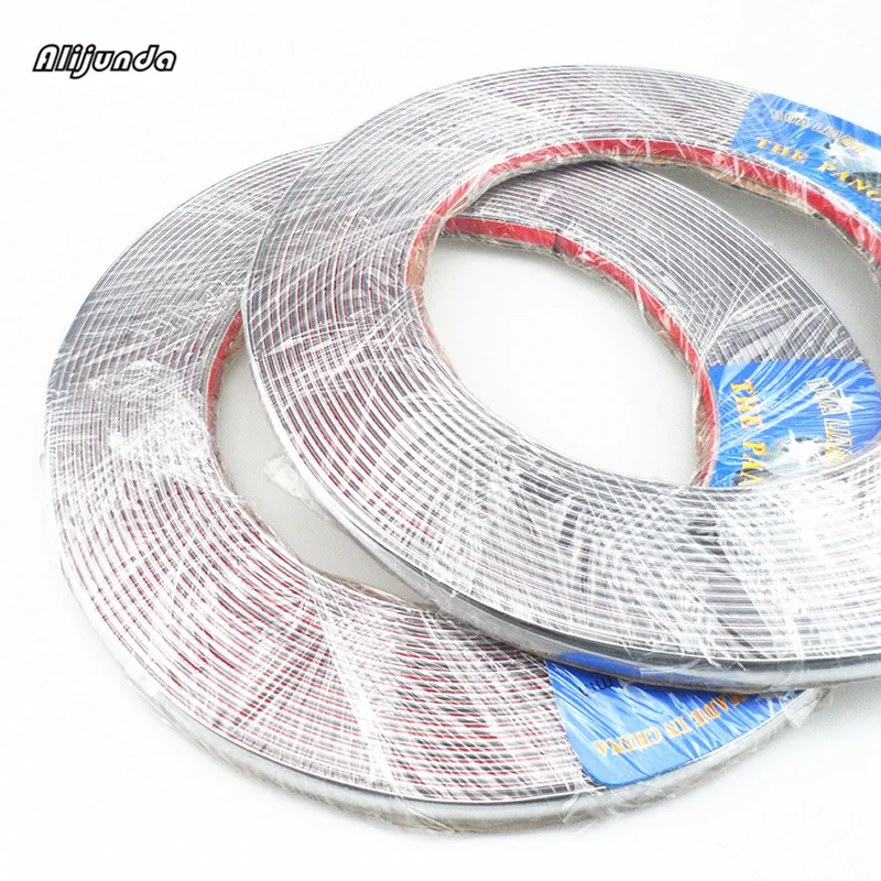 Стайлинг автомобиля 10 мм x 15 м сделай сам украшение хромированная полоса наклейка