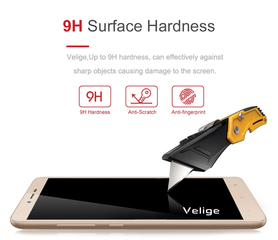 Закаленное стекло Velige 9H для Xiaomi Redmi 3/3S/3X Pro/3Pro ультратонкая защитная пленка из