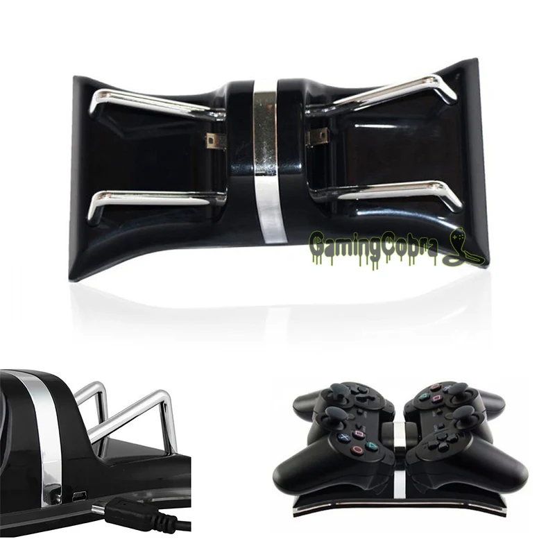 Двойной контроллер USB зарядная станция светодиодный Зарядное устройство Док для