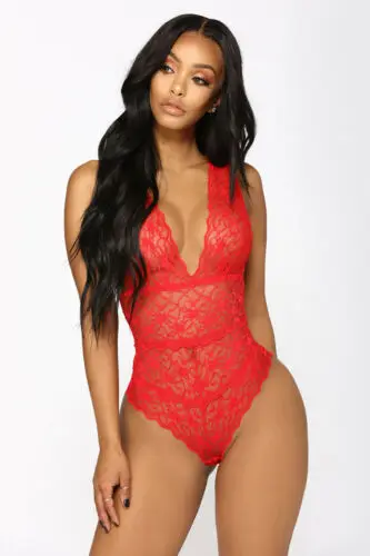 Женское сексуальное нижнее белье комбинезон с V-образным вырезом пижама без