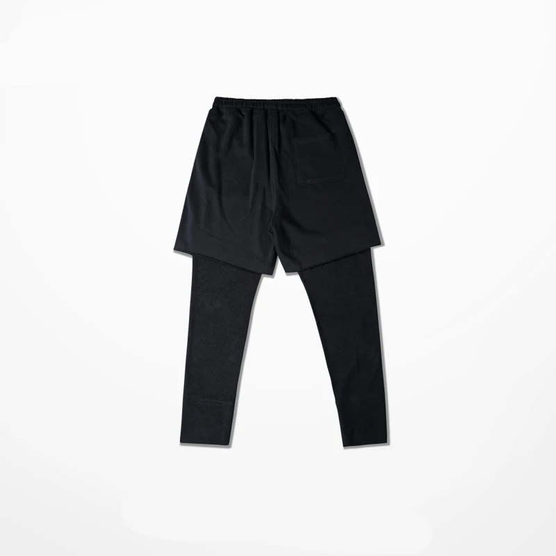 

New Plain Green black Men Harem Pants Fashion fake two pieces Man Sweatpants Vintage Hombre Compression Legging Joggers hip hop