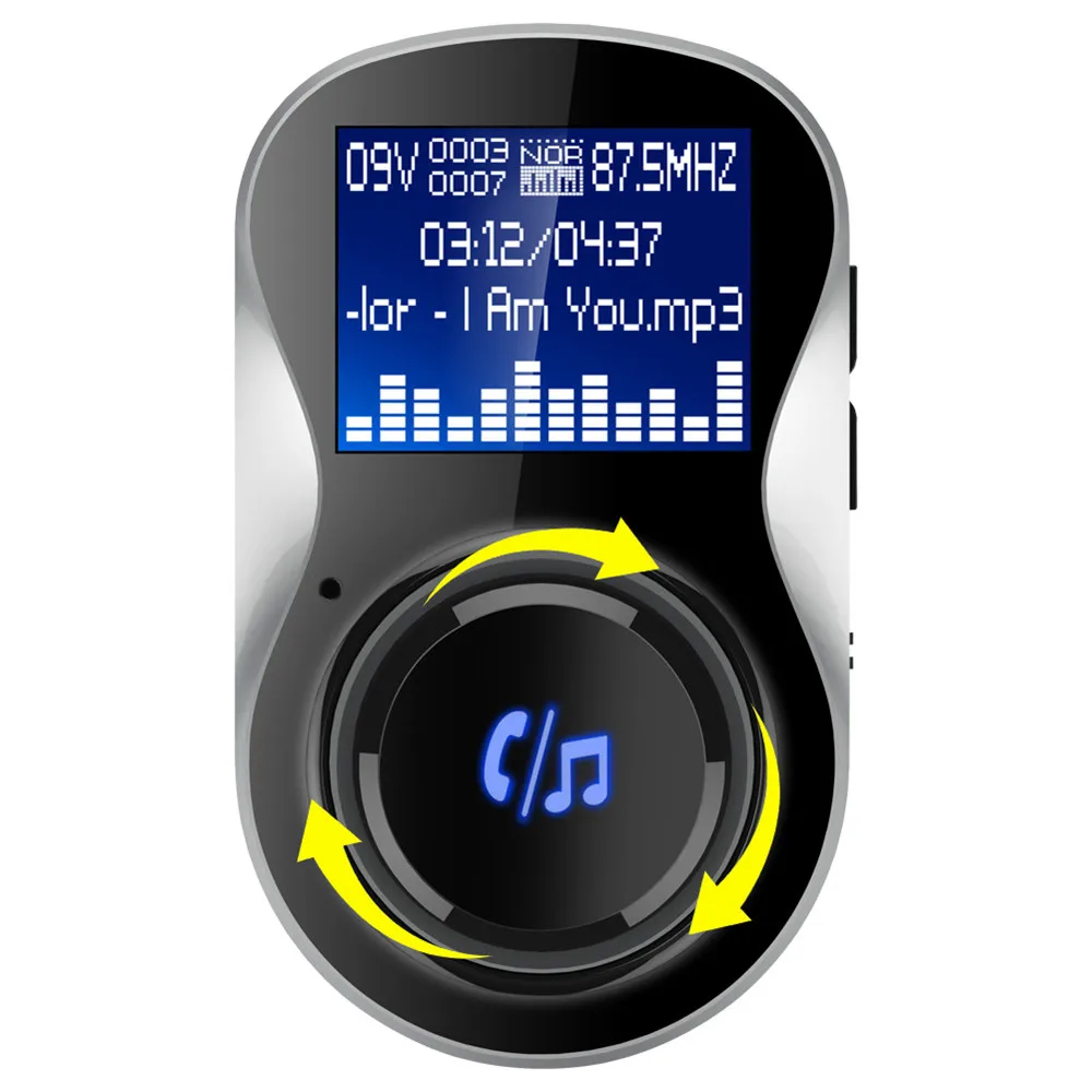 Новый Bluetooth автомобильный комплект FM модулятор fm-передатчик Aux Out Handsfree mp3-плеер 2-USB