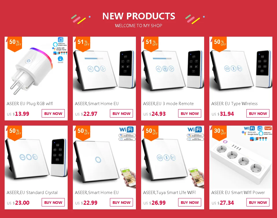 ASEER, Tuya Smart Life APP control Wi-Fi затемнитель Swith 220 В стандарт ЕС 1 банд смарт-переключатель, совместимый Alexa Google Assistant