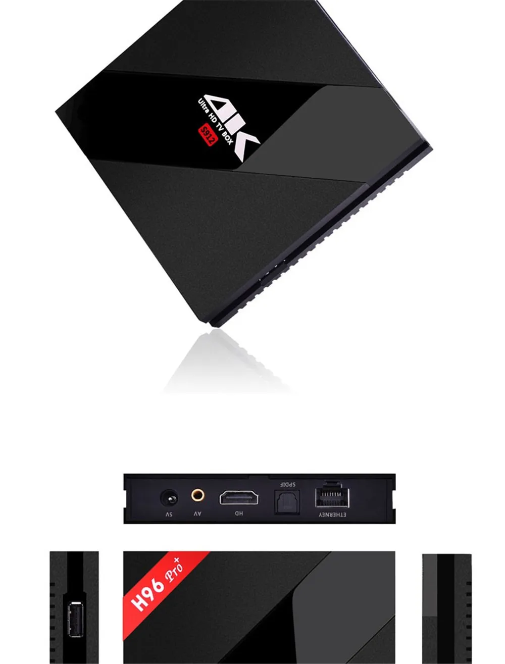 IPTV подписка Европа H96pro+ Смарт Android ТВ коробка Android 7,1 Amlogic S912 Восьмиядерный UHD 4K 3 GB/32 GB Мини ПК 2,4G& 5G WiFi