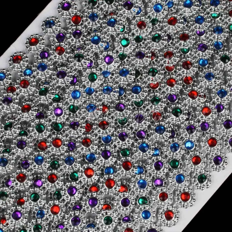 1 ярд Однорядная цветная Алмазная сетка ряд кристаллическая швейная лента из