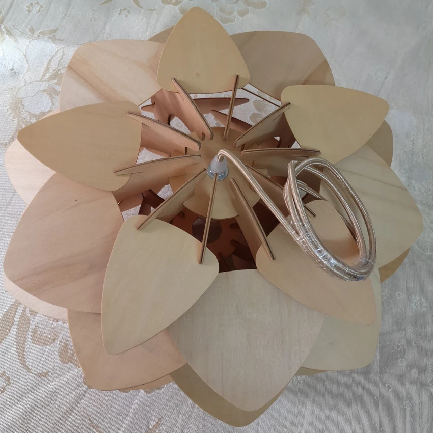 Современные деревянные подвесные лампы Pinecone DIY диаметр 30/45/60 см абажур для