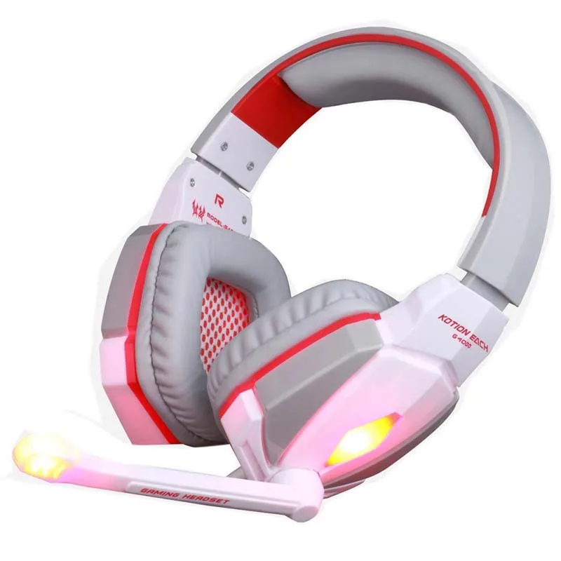 Игровые наушники KOTION G4000 Pro головной гарнитур микрофона светодиодный свет стерео