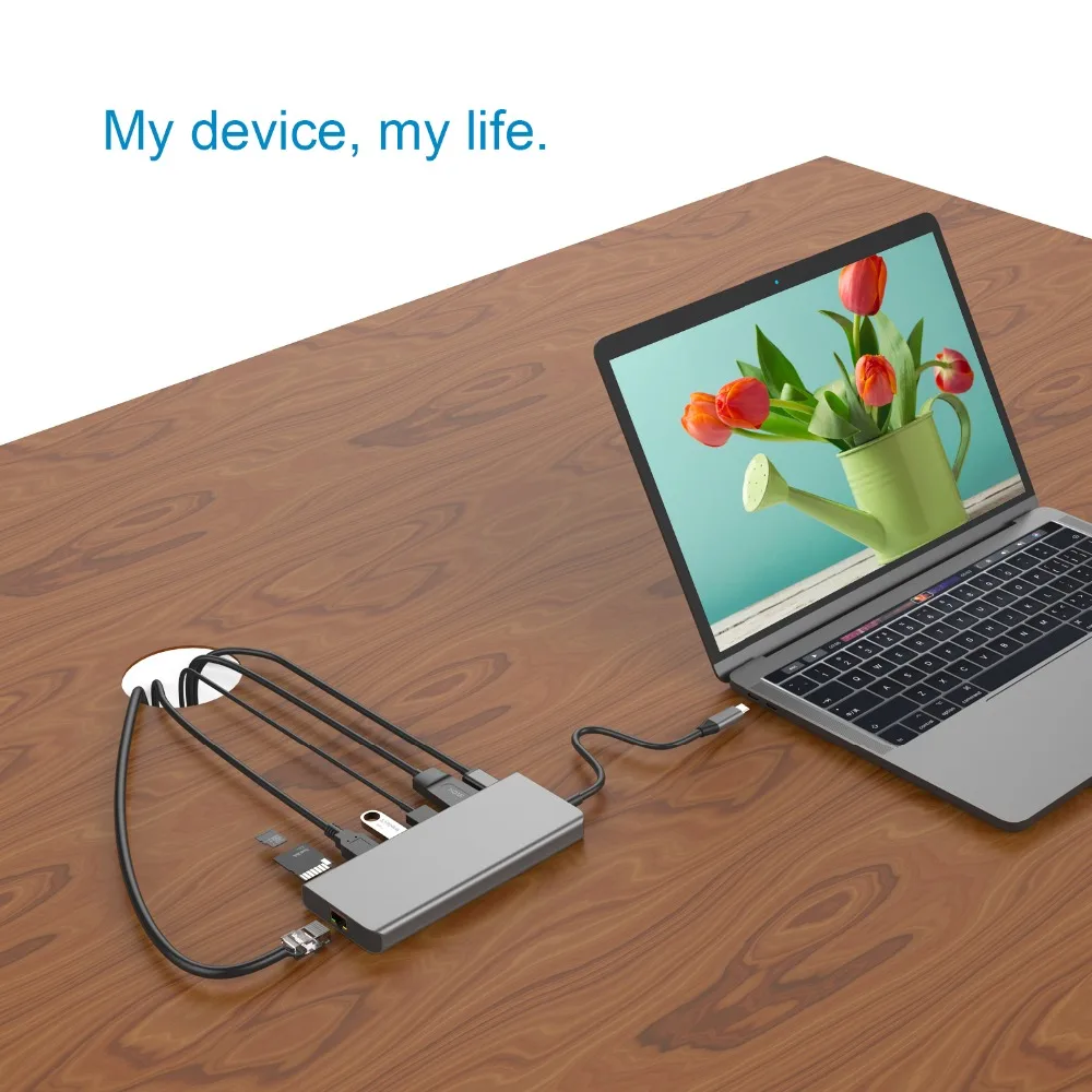 USB HUB Type C к HDMI 4K Ethernet PD зарядка Aux Thunderbolt 3 0 концентратор для MacBook Huawei P20 Pro|USB-хабы| |