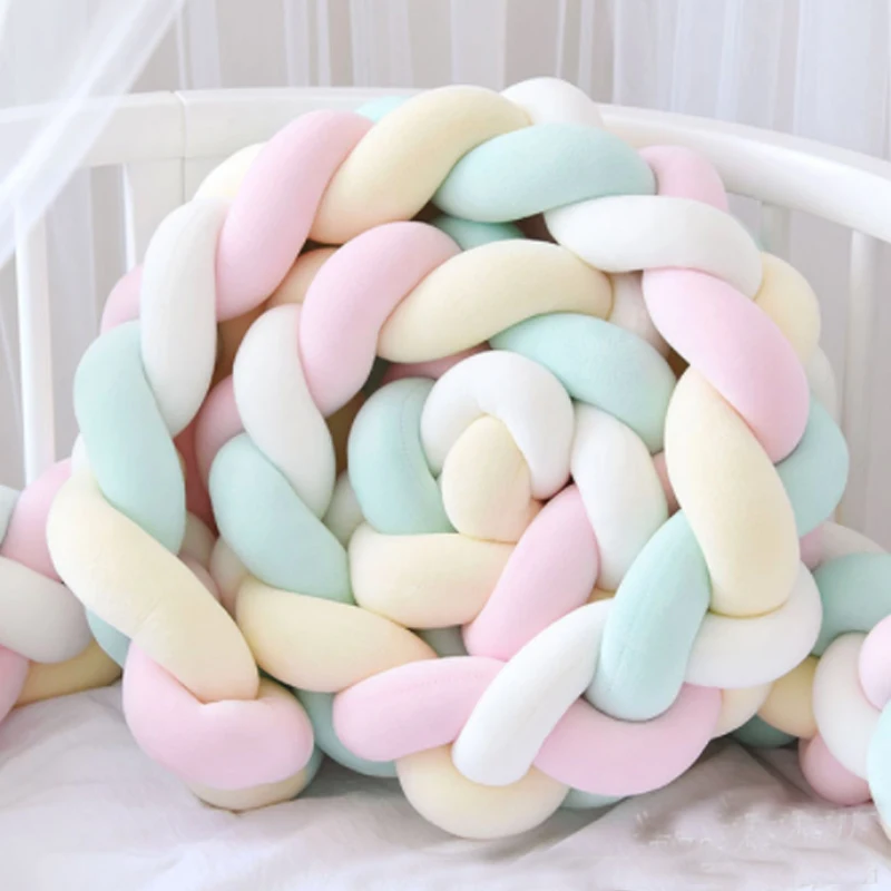 Четырехслойная детская кроватка 220 см длинная плетеная коса ручной работы с