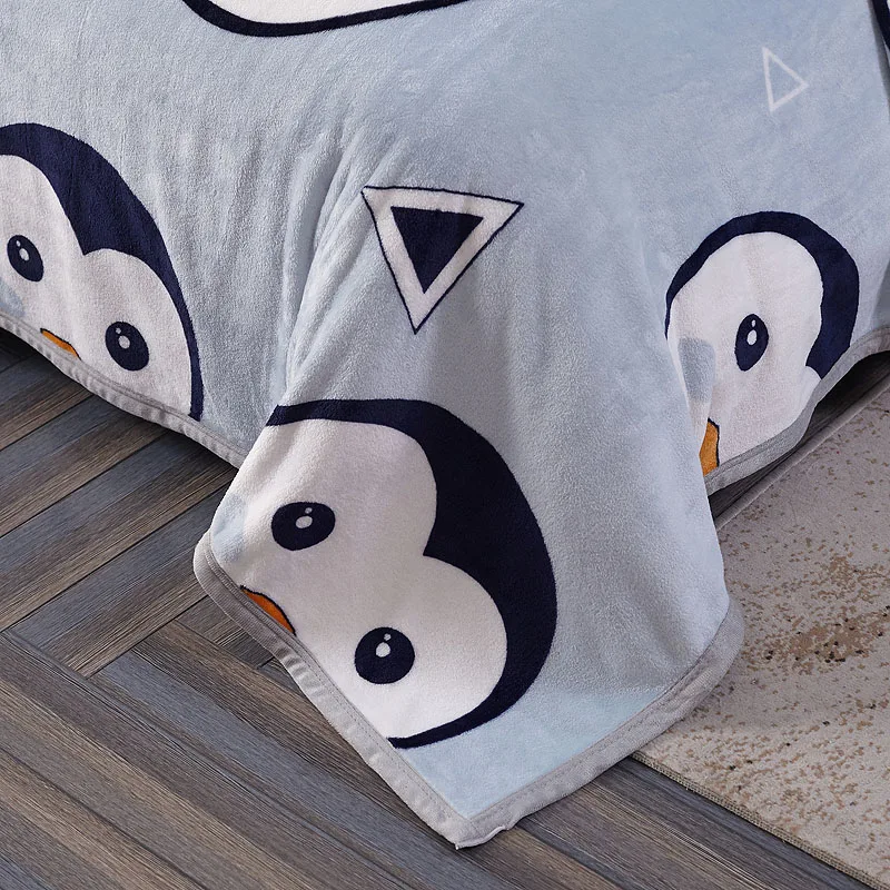 Супер мягкая тепловая фланеливая ткань кораллового флиса одеяло софа с рисунком покрывало зимнее постельное белье из искусственного меха норки плед на кровати