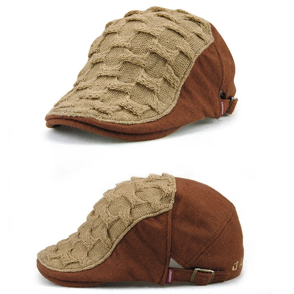 Men Women Woven Knitted Wool Newsboy Ivy Caps Winter Warm Vintage Beret Hats British Gentleman Boina Duckbill Peaked Cap |