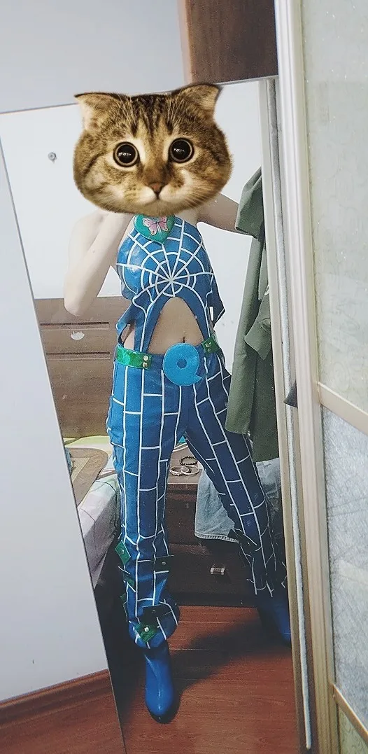 JoJo's Необычные Приключения Косплей Jolyne Cujoh костюм Куджо топ+ брюки