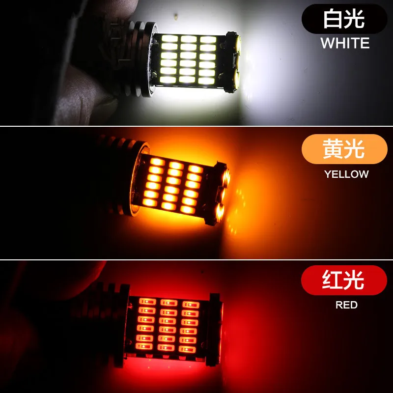 BRIDAY 2x 45SMD 12V Signal Lamp Ba15s Led Canbus P21W 1156 R5W PY21W Bau15s Car Turn Light Rear Reverse White | Автомобили и