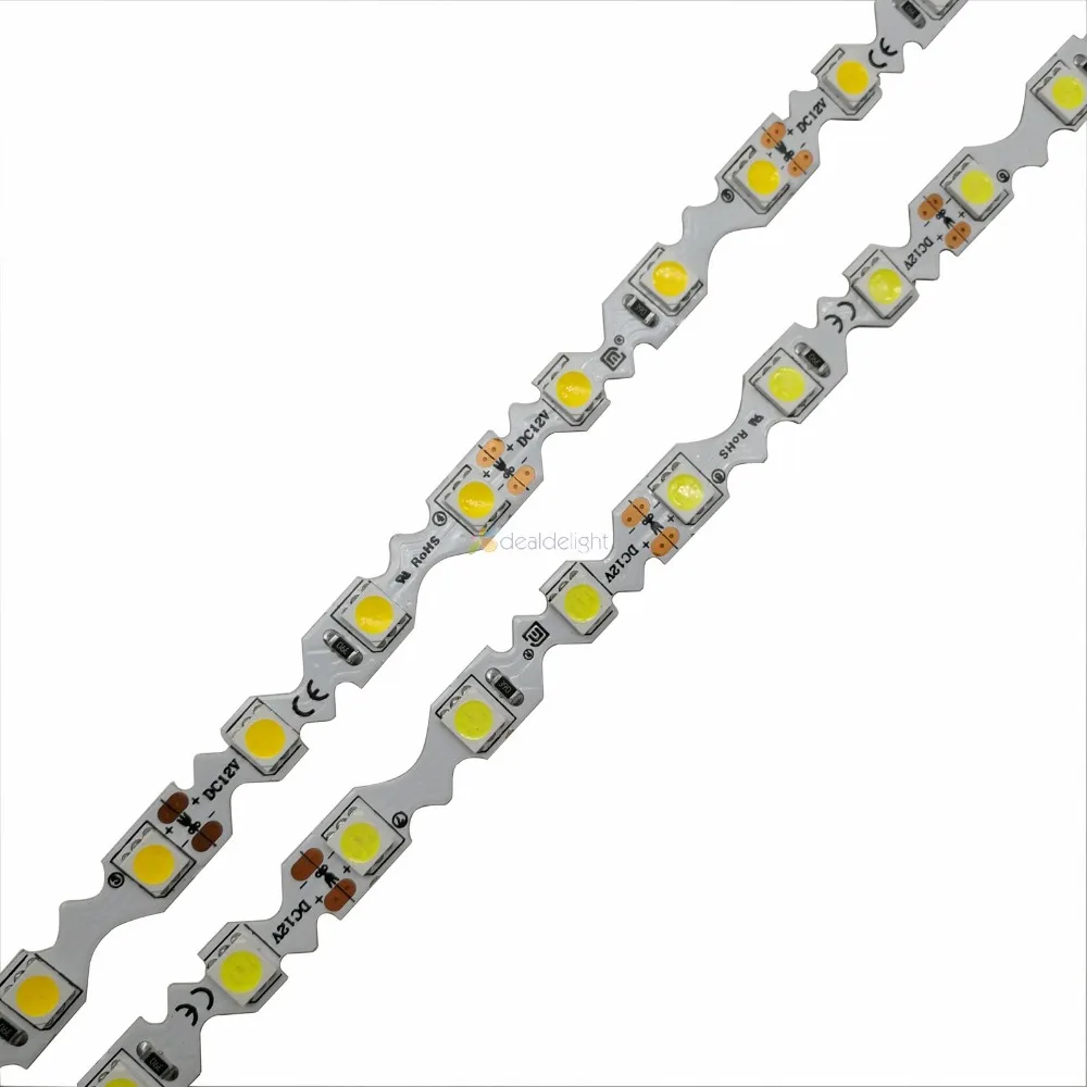 S форма 5050 SMD светодиодный 60 Светодиодный/м, свободный изгиб светодиодный ленты, белый/теплый белый/RGB, 12 В постоянного тока не водонепроницаемый 5 м/лот для письма канала