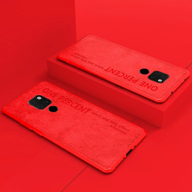 ADKO тонкий тканевый текстурный чехол для huawei mate 20 классический тканевый Мягкий силиконовый чехол-накладка для huawei mate 20 Pro - Цвет: Red