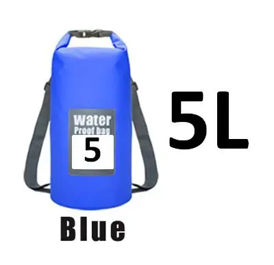 Качественные ультралегкие 5L/10L/15L/20L водонепроницаемые сумки для хранения сухих мешков для каноэ каяк Рафтинг Спорт на открытом воздухе сумки для плавания - Цвет: Blue 5L