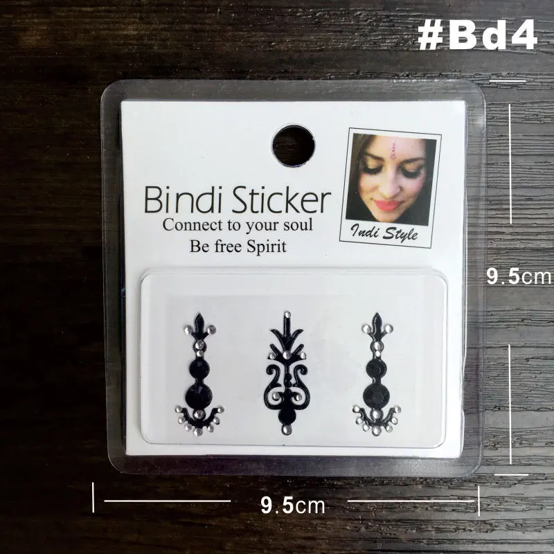 

#BD4 Black Color High Quality Bindi Sticker Handpicked Boho And Tribal Style Bindis Temporary Tattoo Stickers Surprise Value Buy